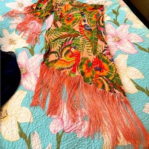 One shoulder fringe dress midi dress